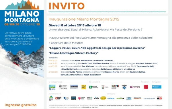 Parte Milano Montagna 2015: inaugurazione giovedì 8 ottobre 2015