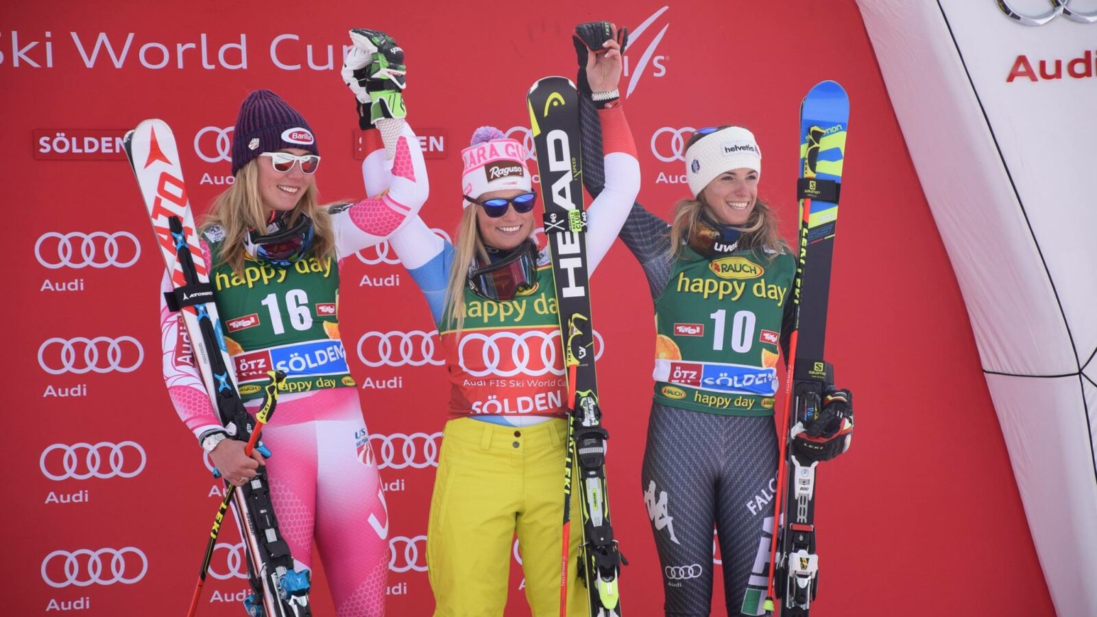 Podio GS femminile - Sölden