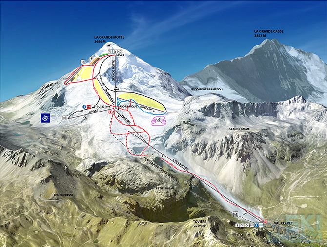 Skimap estiva Tignes