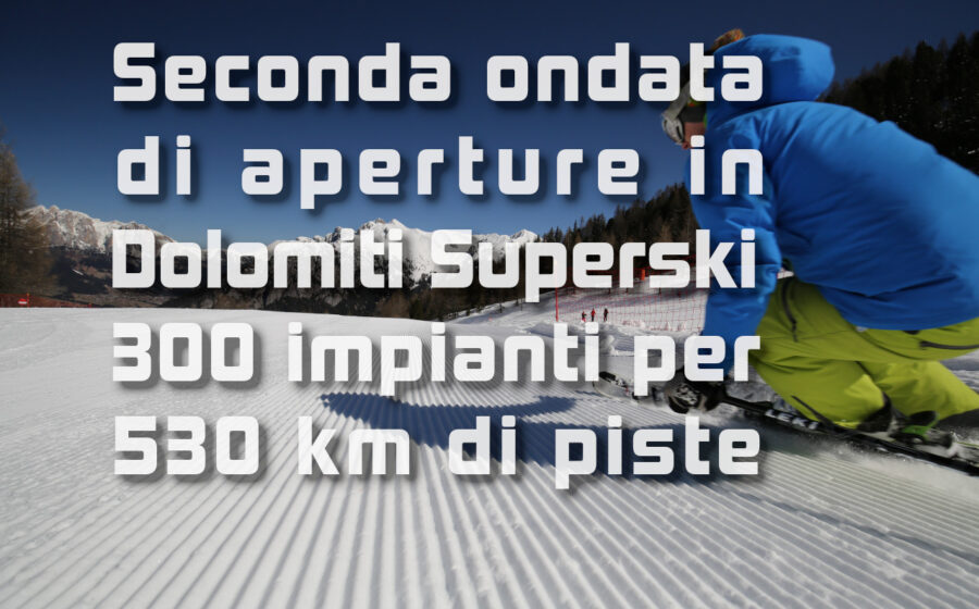 Aperture Dolomiti Superski per il we dell’Immacolata 2018