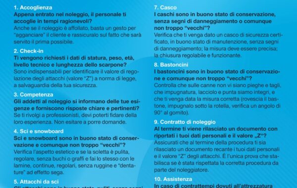 Il Decalogo del Noleggio sci: le 10 cose da sapere prima di noleggiare l’attrezatura