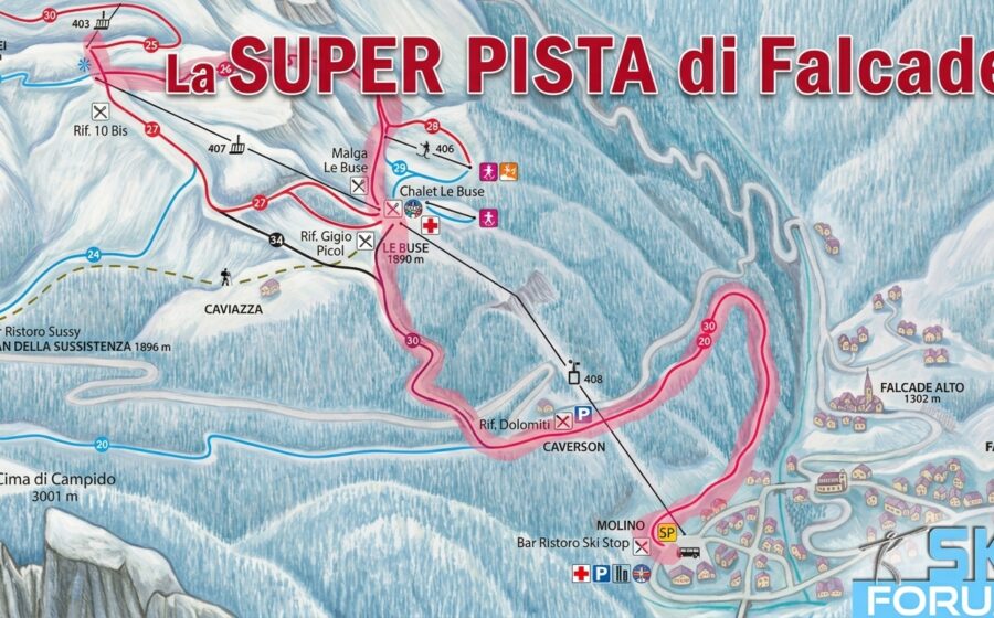 Da Laresei a Molino di Falcade per la Panoramica: uno dei “pistoni” di Falcade